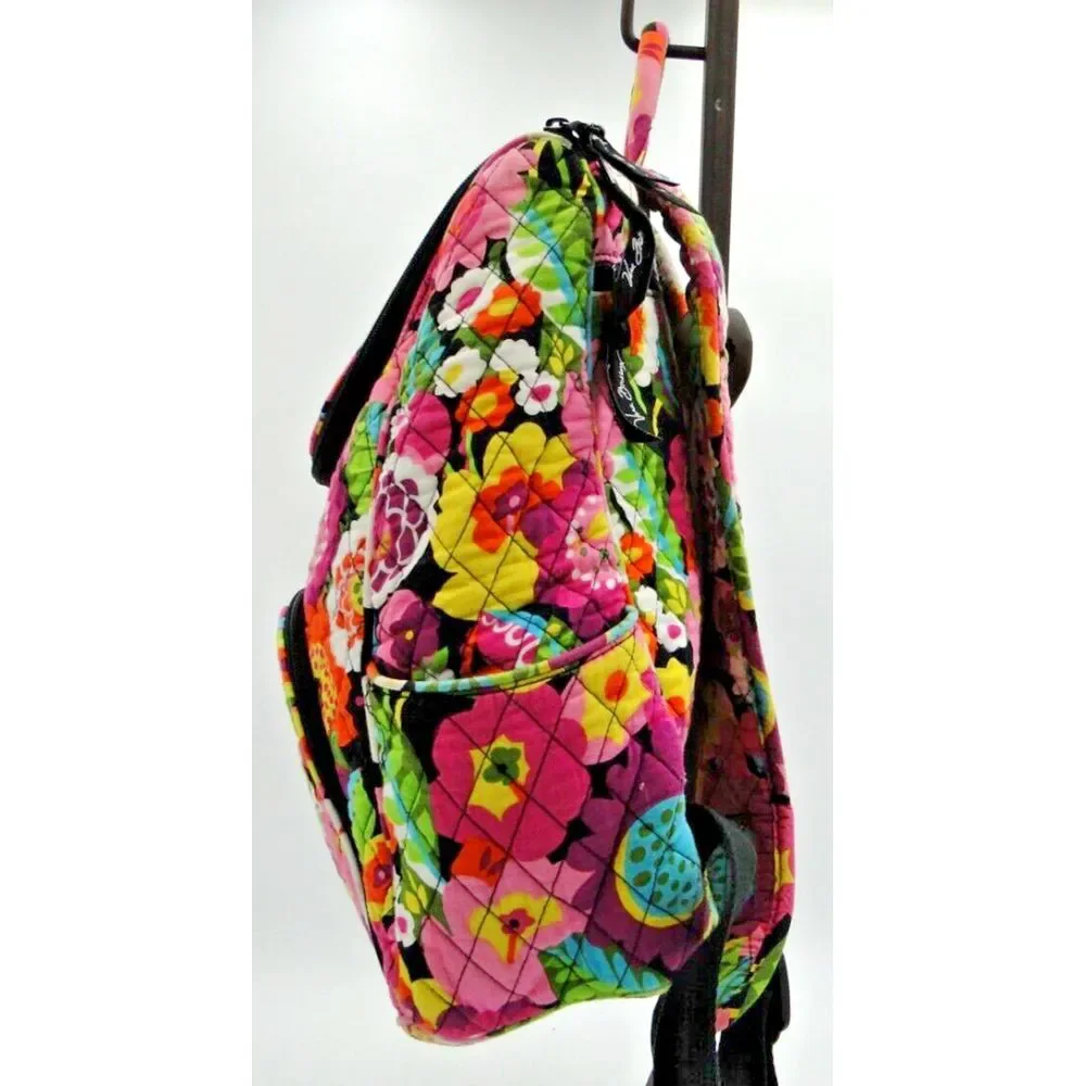 Vera Bradley Va Va Bloom Retired Pattern Backpack 4 Zip Pockets 2 Bottle Holders